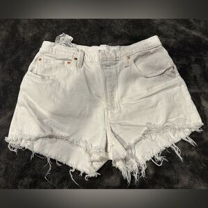 White Levi cut off shorts